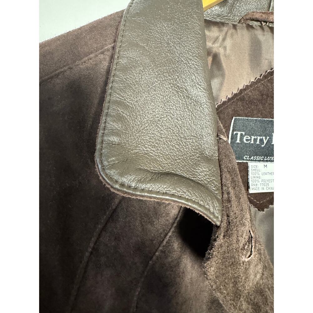 Terry Lewis Chocolate Brown Suede/Leather Size: Medium Oversized - Picture 5 of 7